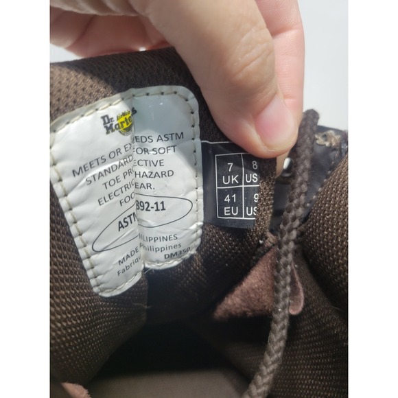 Dr Martens Industrial Work soft toe AirWair Boots‎ Brown Leather Lace Up Size 9 main image 10